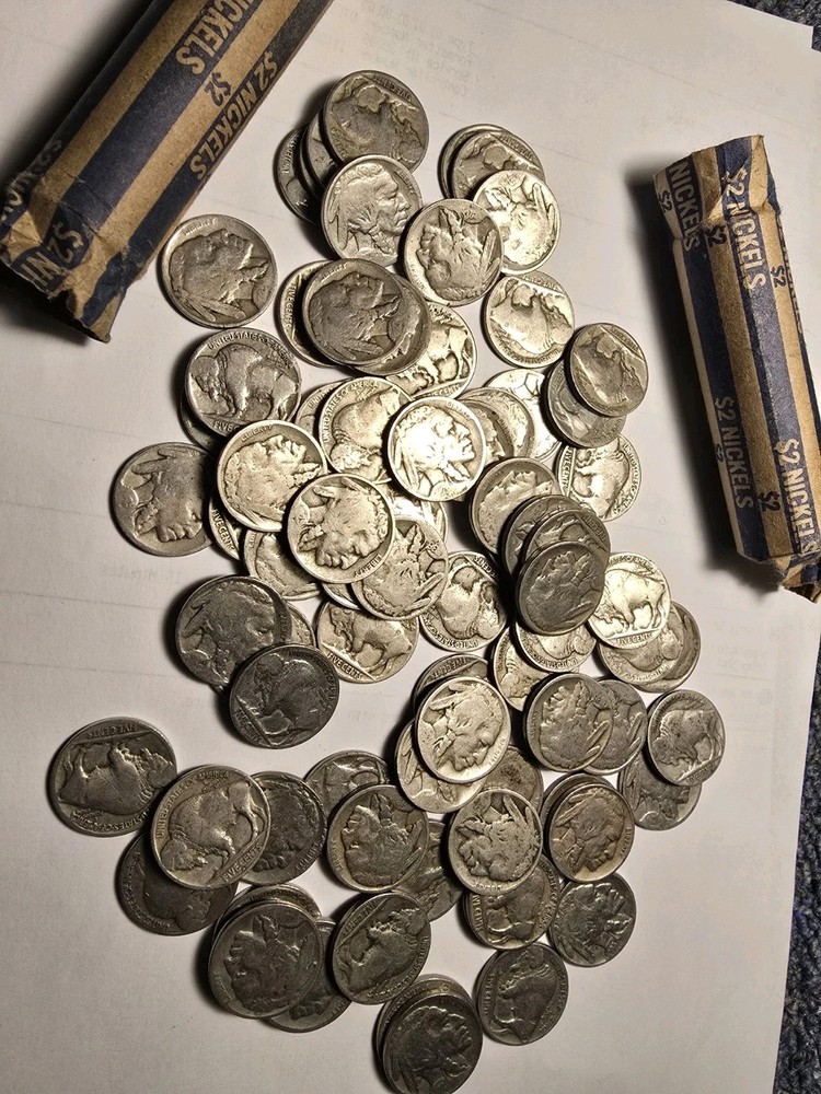 Three Full Roll, Full Dates, Buffalo Nickels