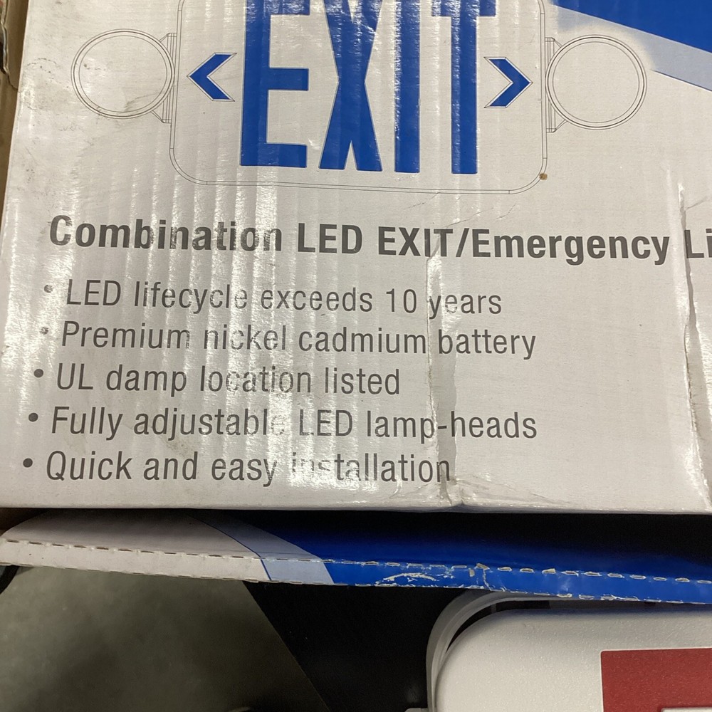COMPASS CCR COMBINATION LED EXIT/EMERGENCY LIGHT RED
