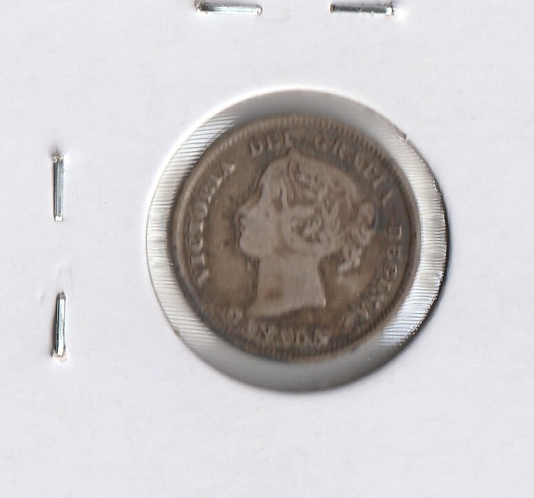Coin Canada 5 Cents 1891 KM2, silver