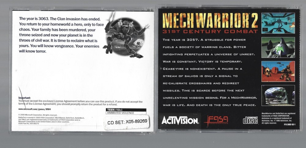 MechWarrior Vengeance PC + MW 2 31st Cent + Exp Pack + Mercenaries 4 Game Bundle