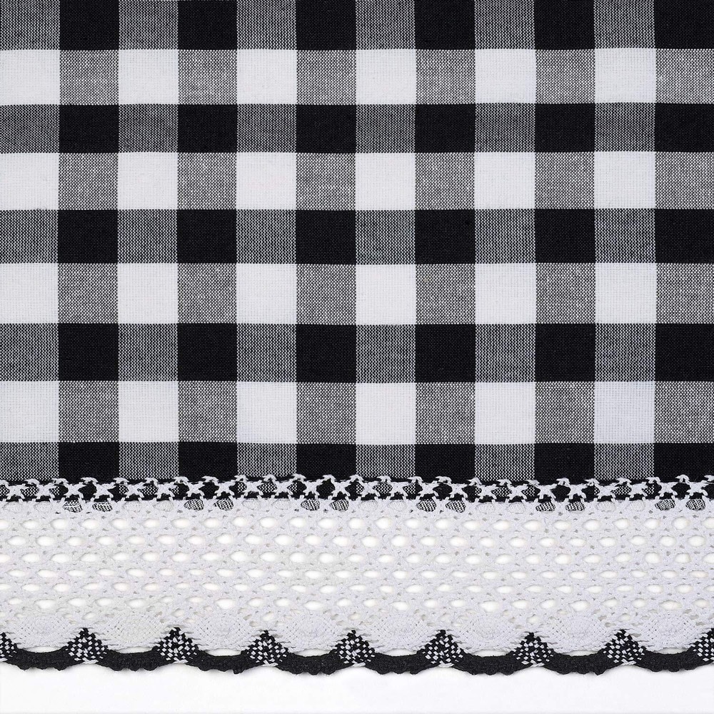 Window Curtain Tier Pair Pack Set Checked Plaid Gingham Kitchen Panel 58" x 24"