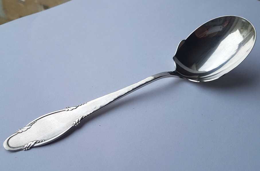 Large Serving Spoon/ Serving Spoon, Denmark, 830 Silver, circa 1925 K795