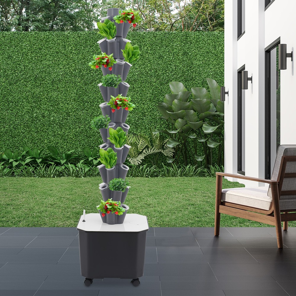Hydroponic Growing System with Wheel 50 Pods Indoor Hydroponic Tower