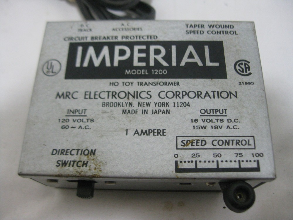 Imperial Model 1200 HO Transformer from MRC Electronics Corporation