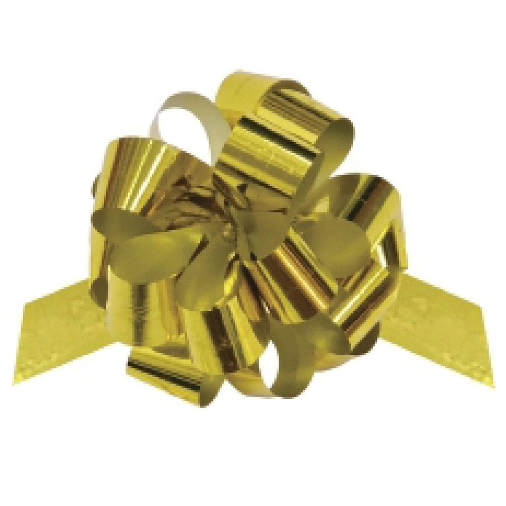 12 PCS Bundle 6" METALLIC PULL BOW BUNDLE -GOLD/BLUE/GREEN/RED