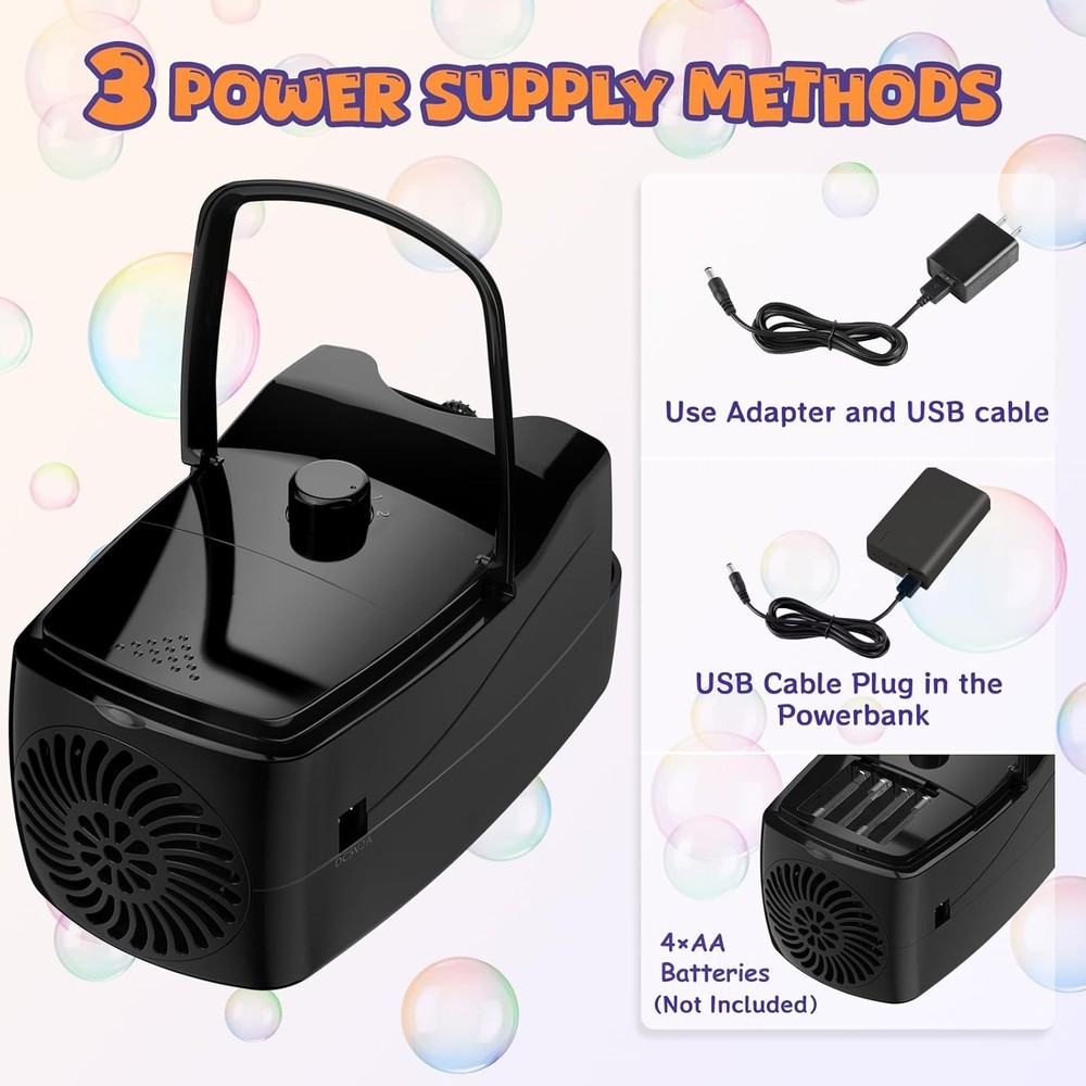 Bubble Machine, Automatic 18000+ Per Minute Big Bubbles Blower Maker for Kids...