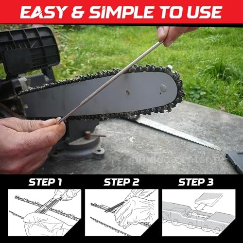 Chainsaw Sharpener File Kit – 10 Pcs Chainsaw Sharpening Tool Set with 5/32",