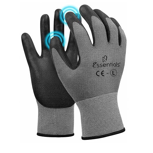 Micro-Foam Work Gloves Touch Screen Grip Nitrile Coated Gray Black Large 12 Pair