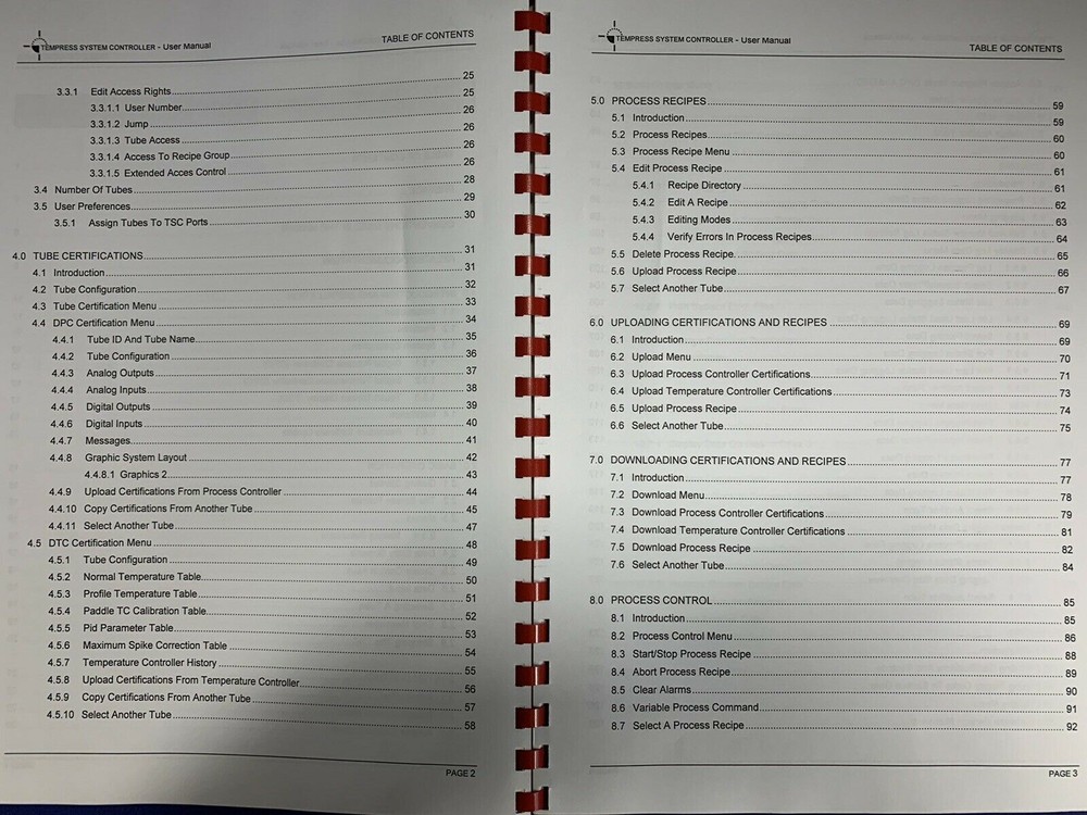 Tempress System Controller User Manual 1998, Used