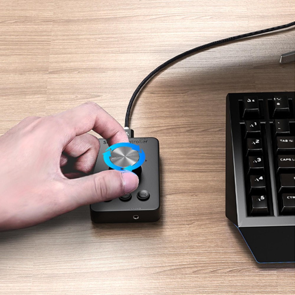 Black Volume Adjuster Controller Speaker Switch Portable For Window7 / 8/10