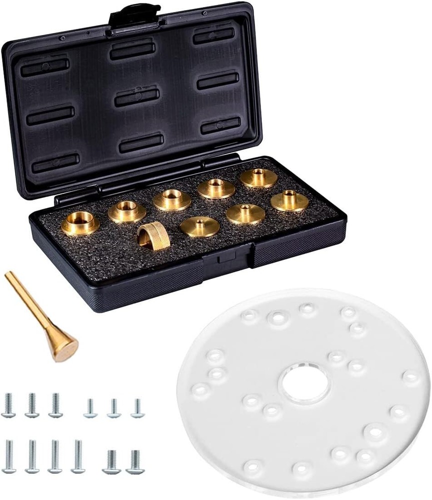 POWERTEC 71778 Router Template Guide Set with 6-1/2" Router Plate