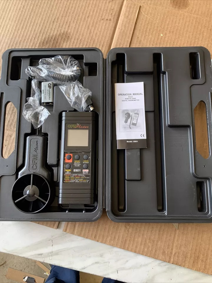 General Tools DCFM8901 Digital Two Piece Air Flow Meter with RS232 Output