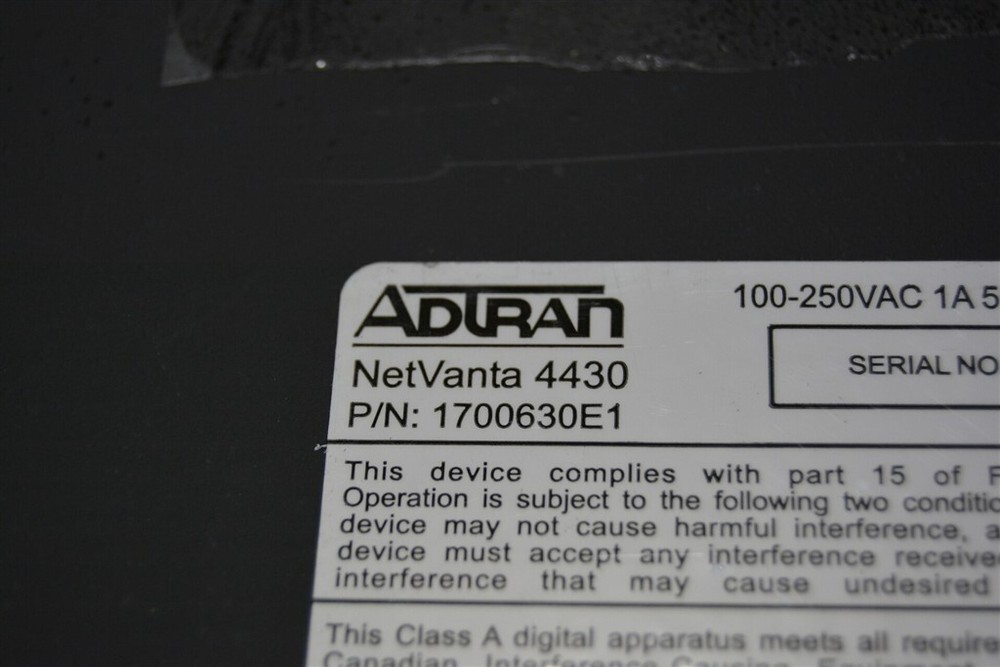 Adtran NetVanta 4430 1700630E1 Modular Access Router SEE NOTES