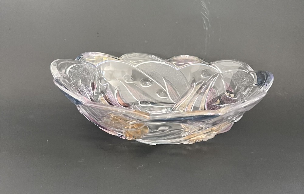 Mikasa’s 1970s Multicolor Etched Crystal Oval Bowl