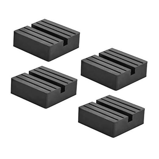 Square Jack Pad Universal Slotted Frame Rubber Frame Rail Protector 4 PCS