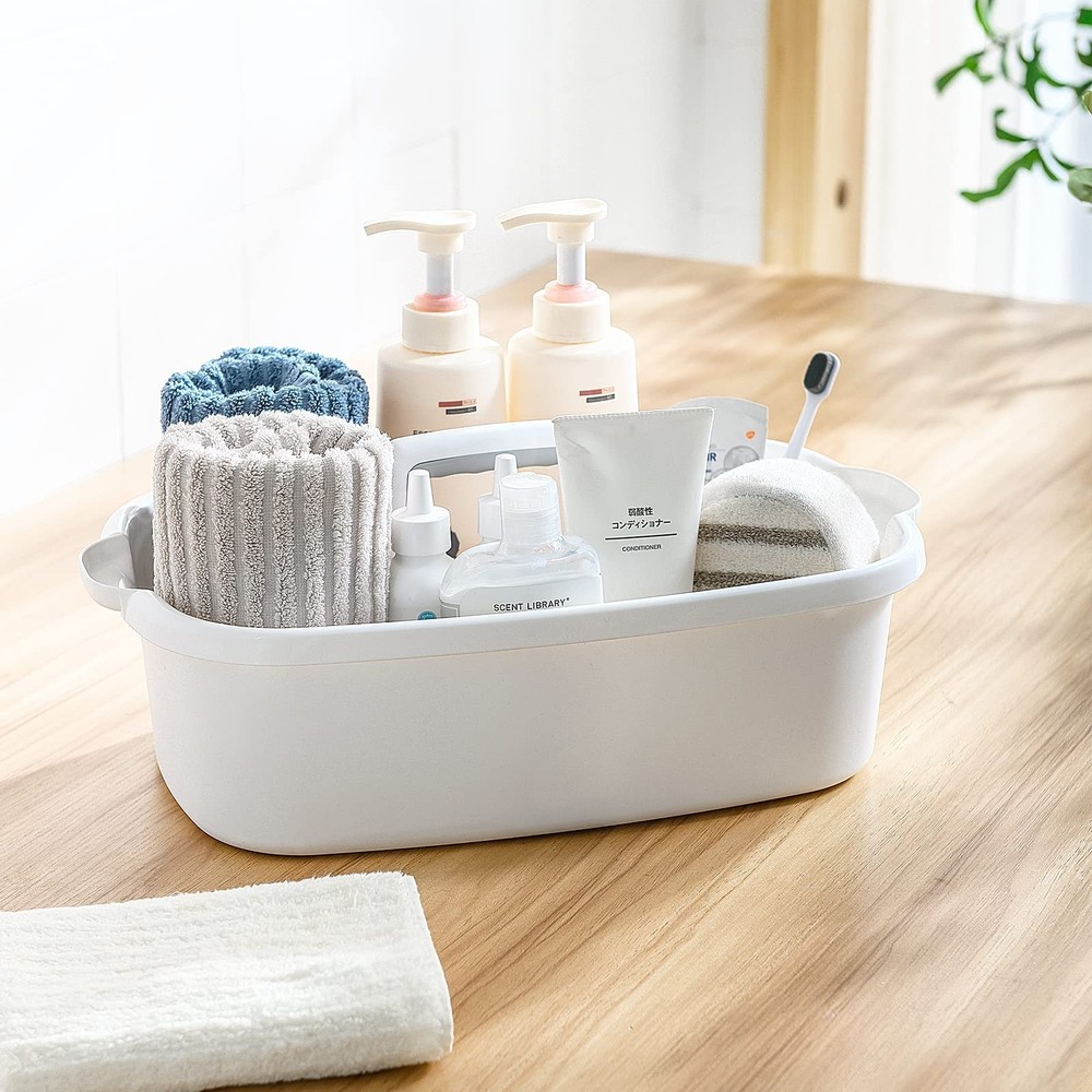 2 Pack Multi-Purpose Plastic Cleaning Caddy with Handle, Shower Caddy Organiz...