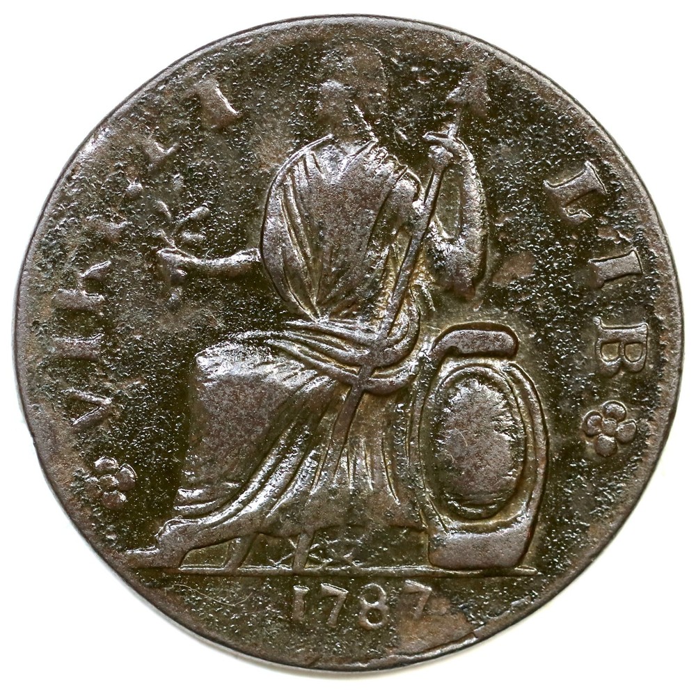 1787 Seated Left Nova Eborac Colonial Copper Coin