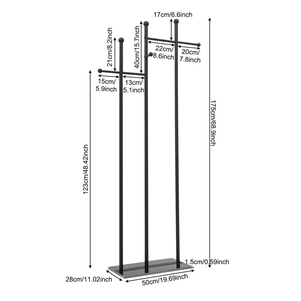 Clothes Rack with Bottom Base, Home Clothes Rack, Standing Clothes Rack