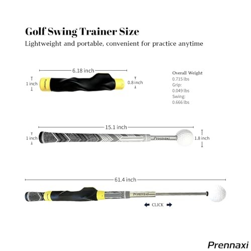 Retractable 2-in-1 Golf Swing & Grip Trainer with Audible Click Features