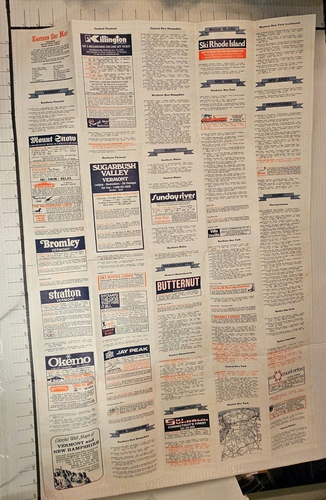 1982 EASTERN SKI MAP GUIDE. See Description For More.