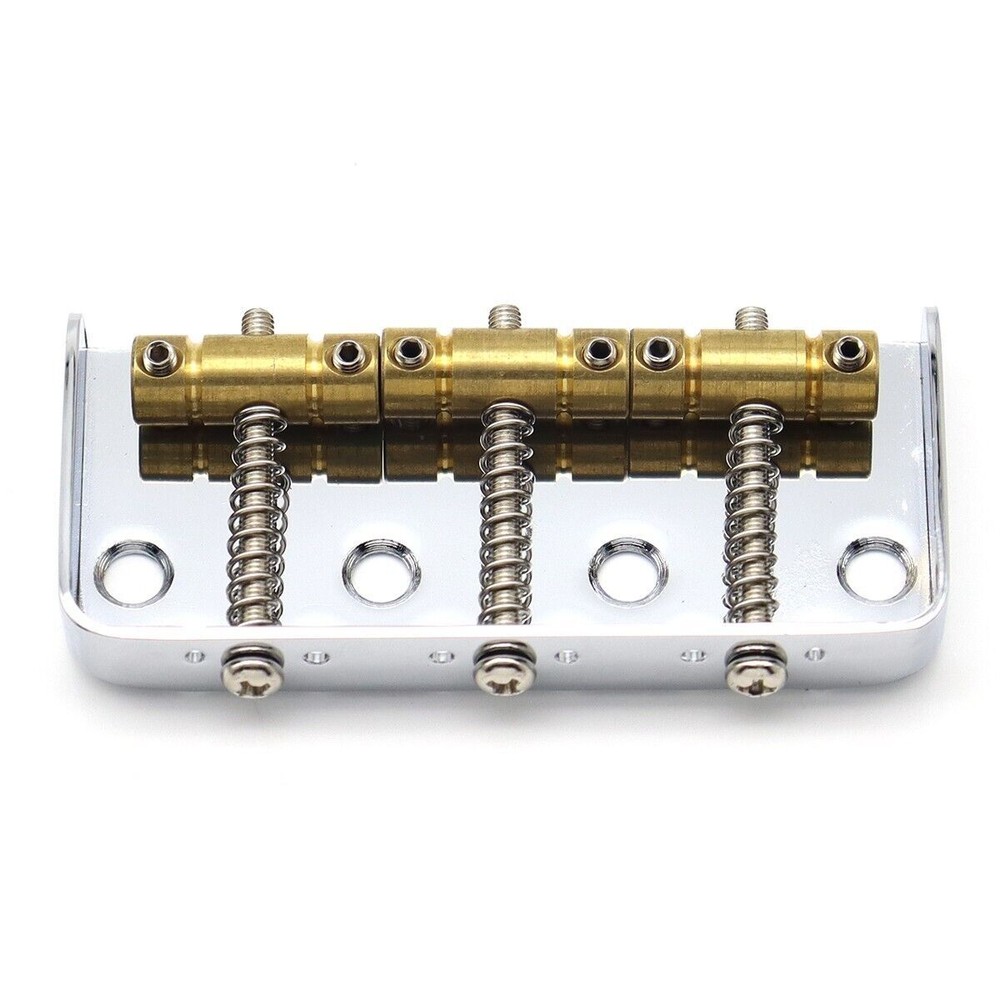 Short Guitar Bridge Brass String Code 3-Saddle for Tele Telecaster Guitar Silver