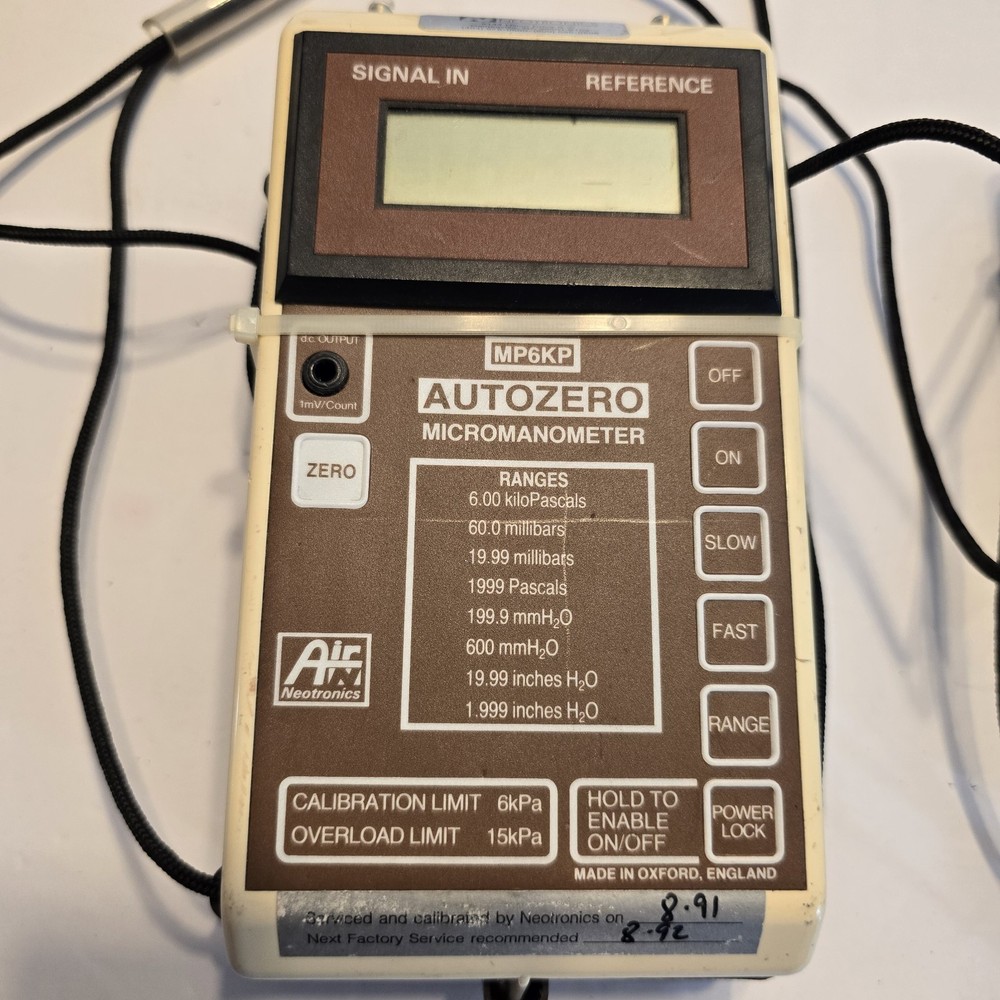 NEOTRONICS MICROMANOMETER X2 UNTESTED