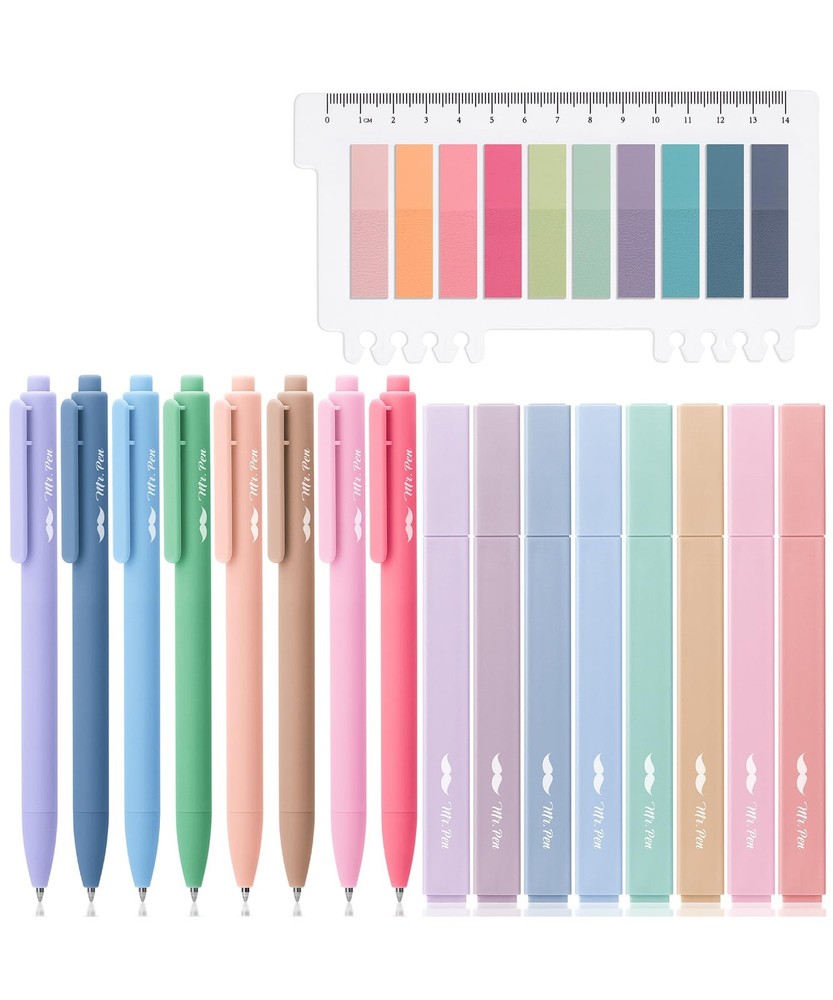 Mr. Pen Aesthetic Bible Highlighter and Set, 16 Pack, 200 Sheets Rainbow