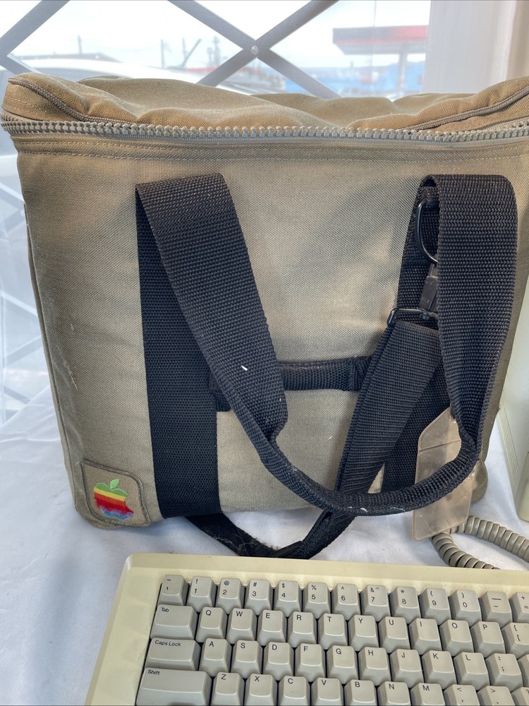 Apple Macintosh 512K Vintage Computer With Original Keyboard, Mouse, & Carry Bag