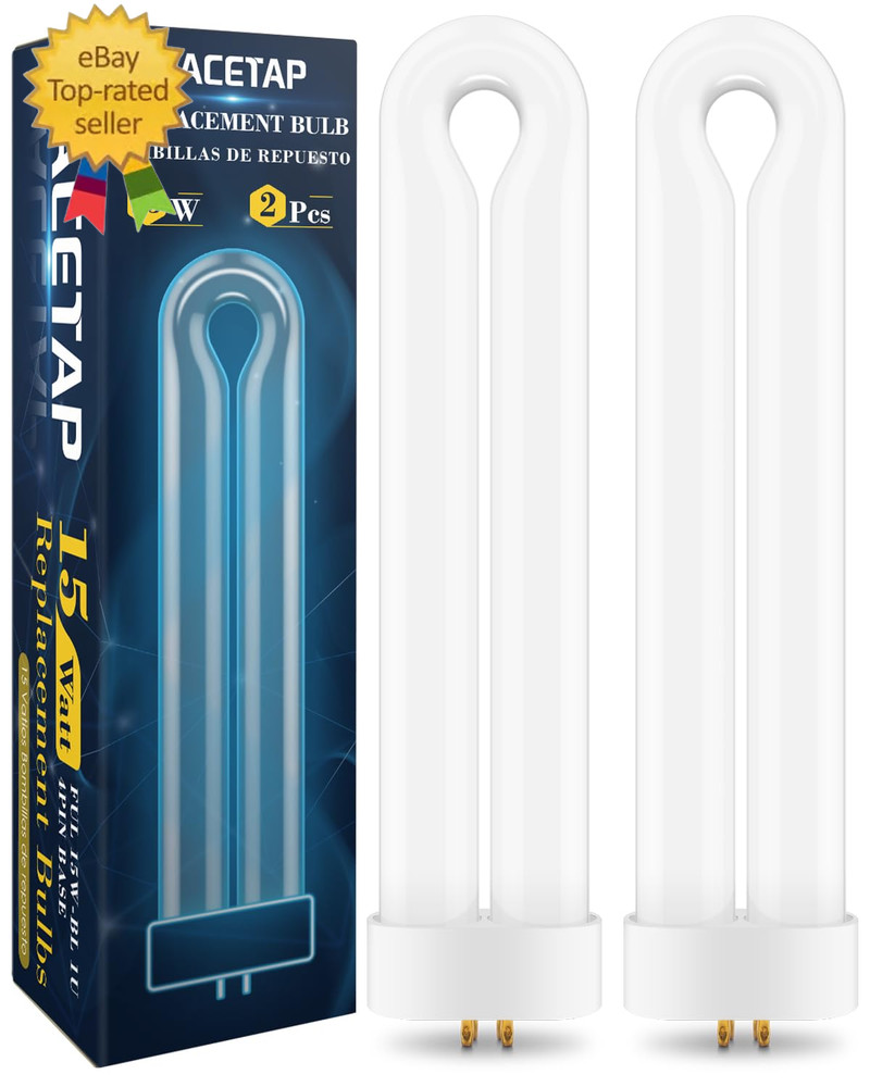 2 Pack Replacement Bulbs FUL15W BL with 4 Pin Base, U Shaped Lamp Tube Compatibl