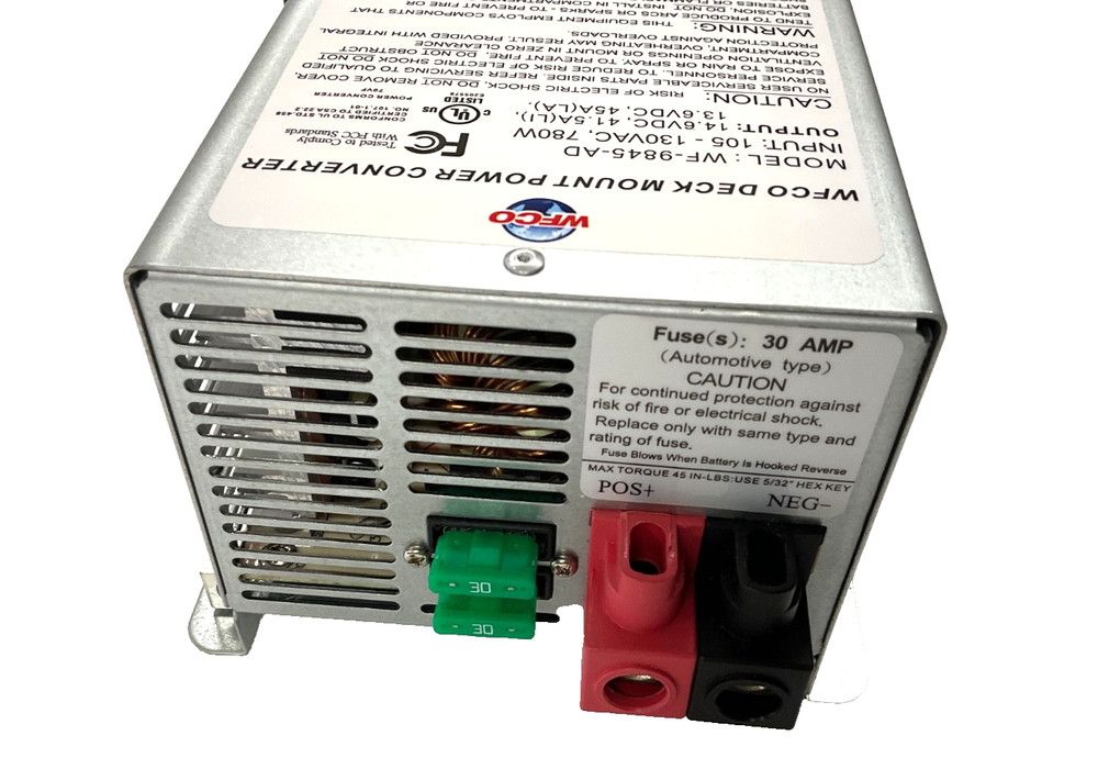 WFCO Technologies Deck Mount Power Converter WF-9845-AD Trailer/Camper