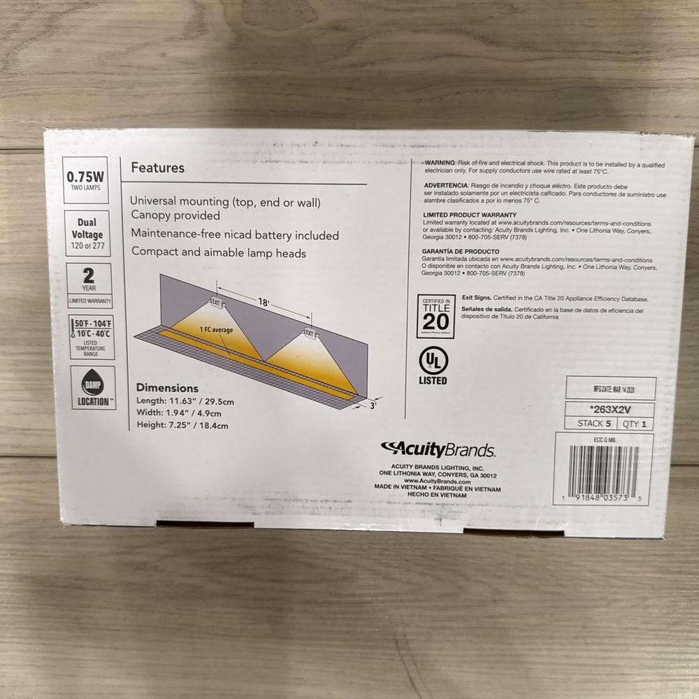 Lithonia Lighting LED Hardwired Green Exit Sign with Emergency Lights