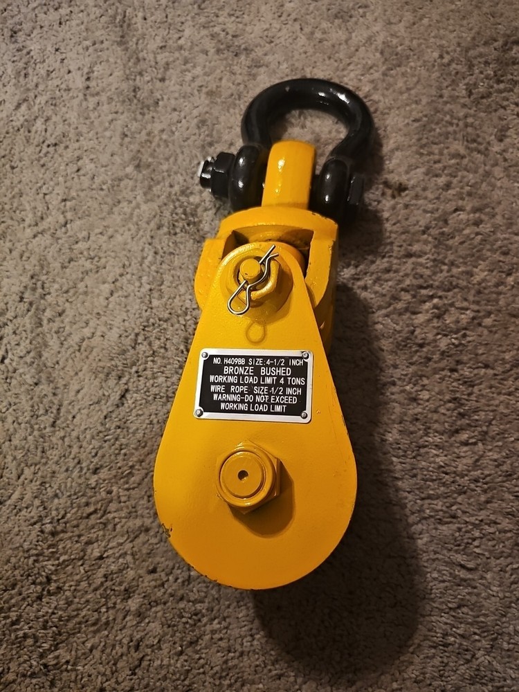 4T 4.5" Snatch Block with Shackle Double Sheave