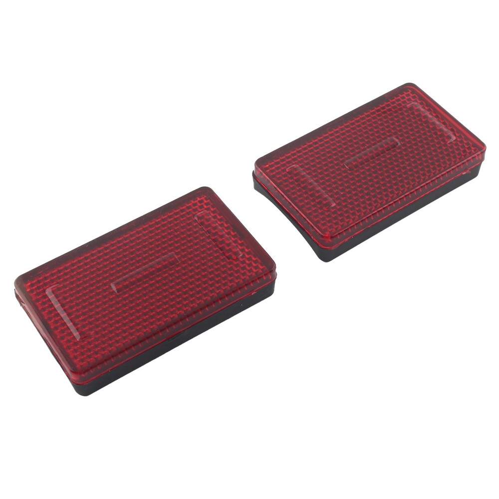2PCS Red Rectangular Reflector For Universal Motorcycles ATV Dirt Bikes