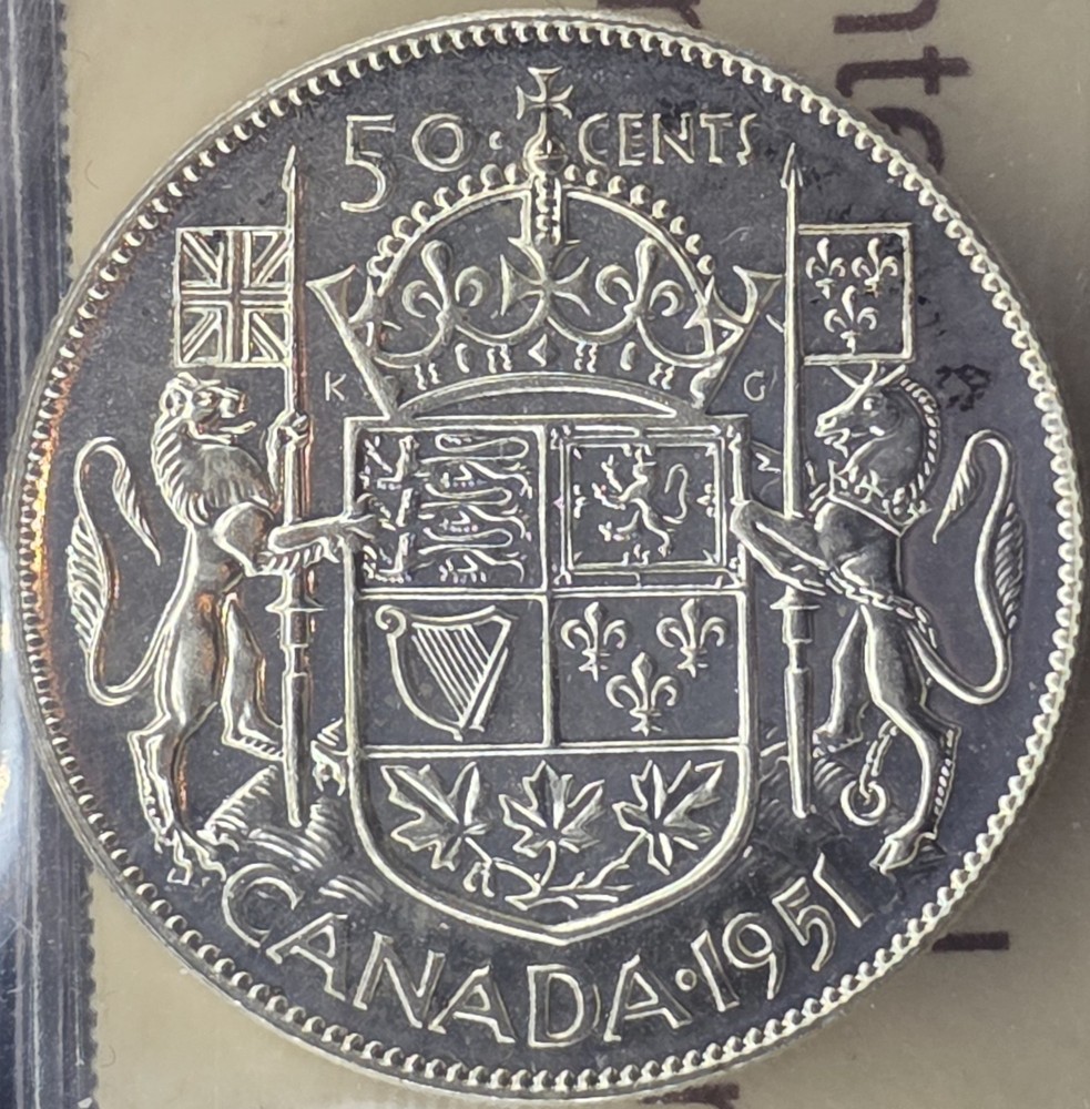 1951 Canada 50 cents ICCS PL65