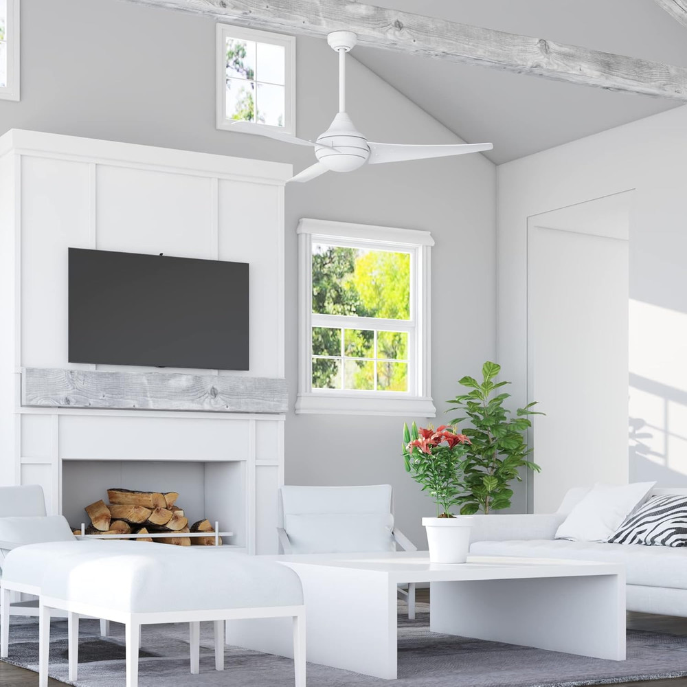 Neyo 52" Modern LED Ceiling Fan with Remote, Bright White, Reversible Motor