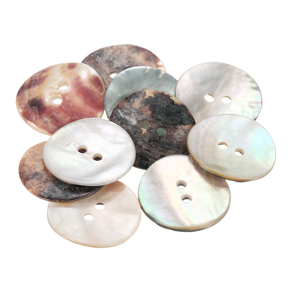 10pcs Pearl Shell Buttons 0.91" Round Shell Sewing Button for Cloth Craft
