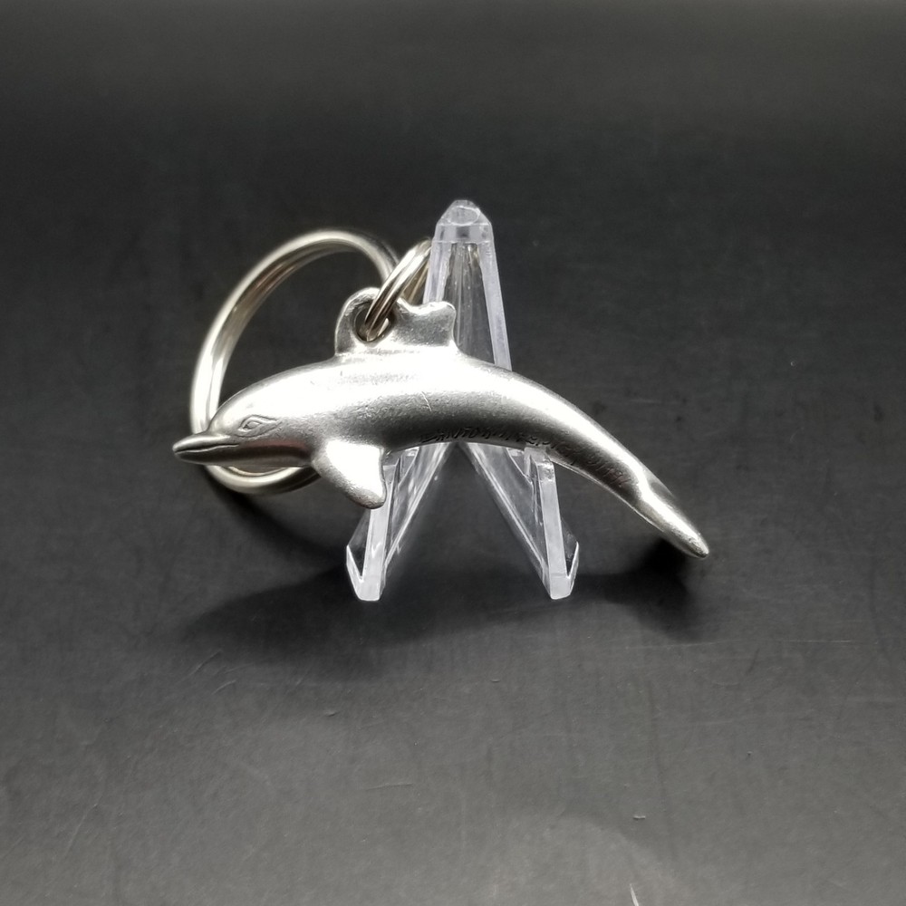 Dolphin Keychain Silver Metal Key Ring