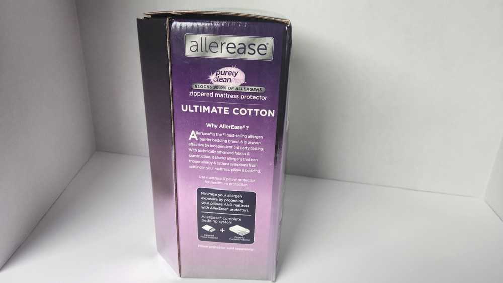 AllerEase Ultimate Cotton Mattress Cover Protector - Full Allergy Waterproof