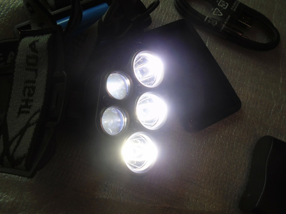 250000 LM 5xT6 LED rechargeable headlamp flashlight torch