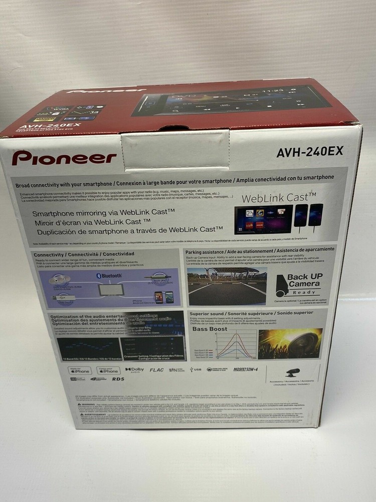 Pioneer AVH-240EX Bluetooth 6.2" DVD Player Android iPhone CD AM FM USB Aux 6-Ch