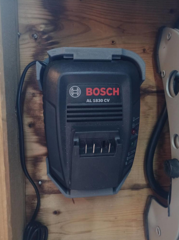 3D Printed Battery Charger Wall Mount for Bosch AL18xx