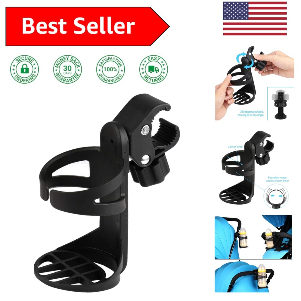 Universal 360° Drink Holder for Strollers & Mobility Aids - Easy Installation