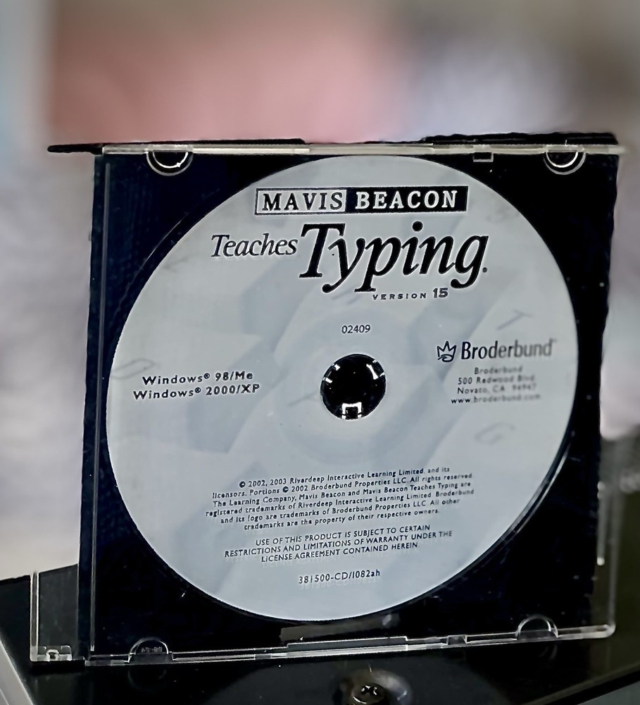 Mavis Beacon Teaches Typing Version 15 Software PC WINDOWS 98/ XP Brøderbund