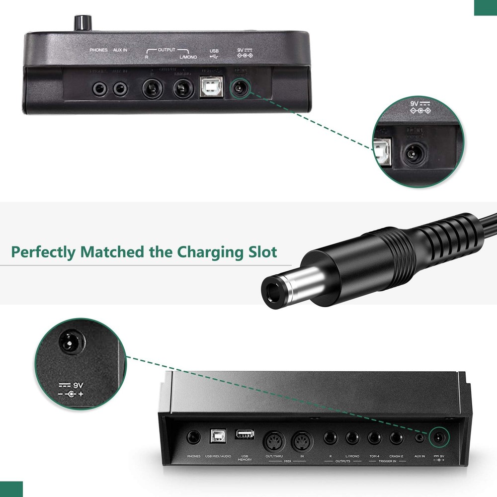 9V AC Adapter Fits Alesis Command Mesh Debut DM10 Nitro Drum Module Charger