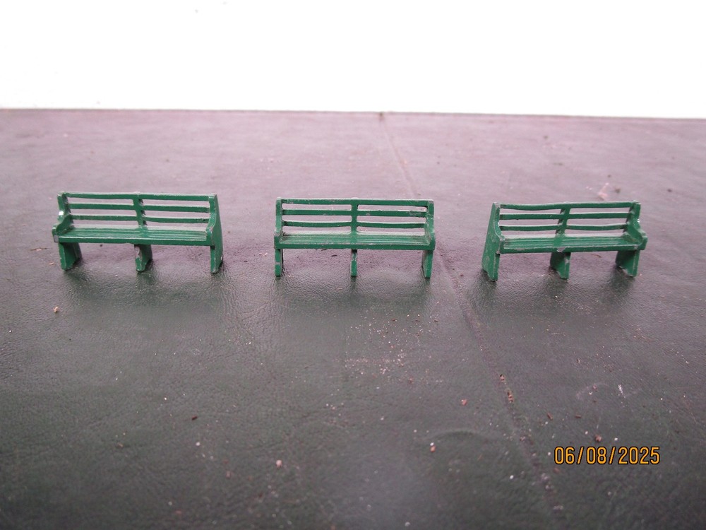 Vintage Train Lead Park Benches