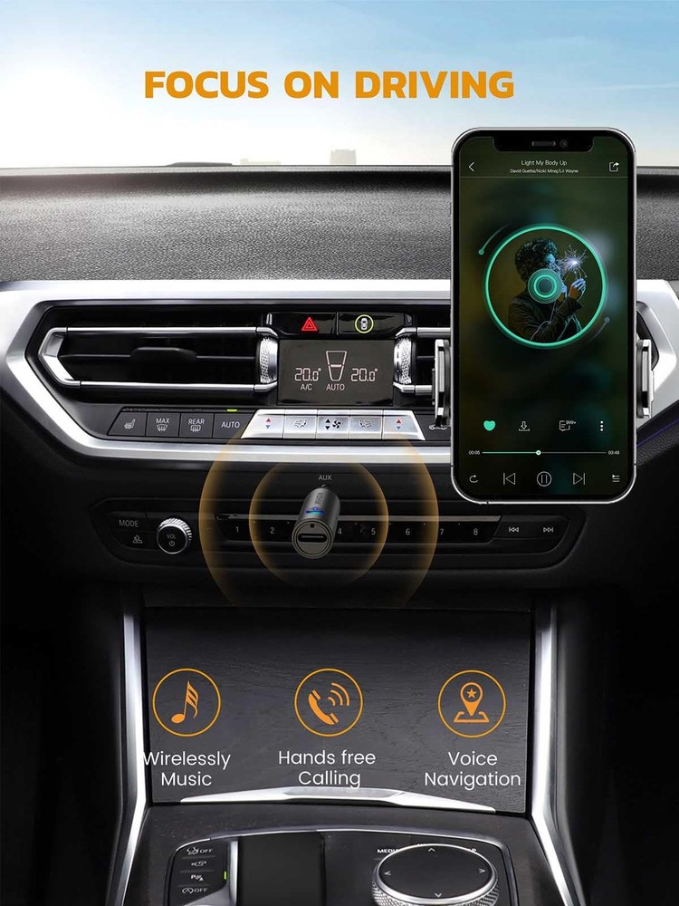 MaedHawk 5.3 Car Bluetooth Aux Adapter 3.5mm Wireless Audio Receiver Small