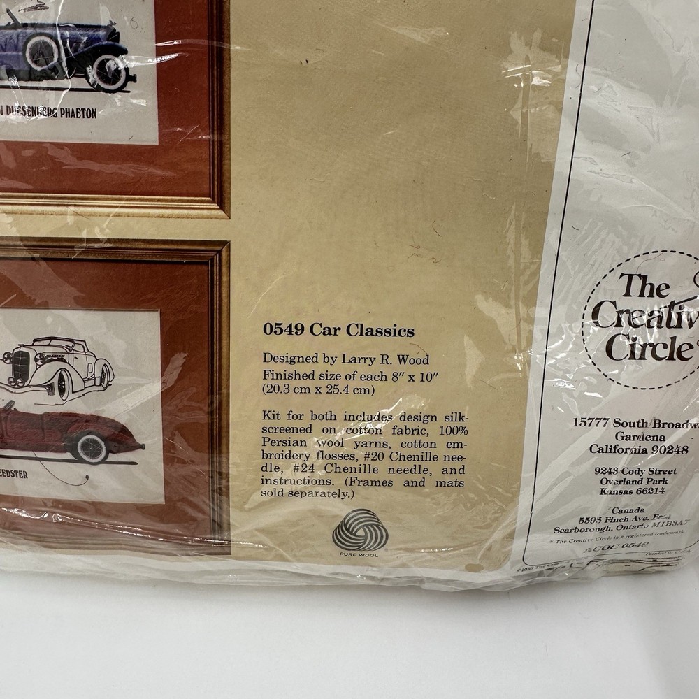 The Creative Circle Car Classics Wall Art Auburn Duesenburg Silk Wool Kit Vin E2