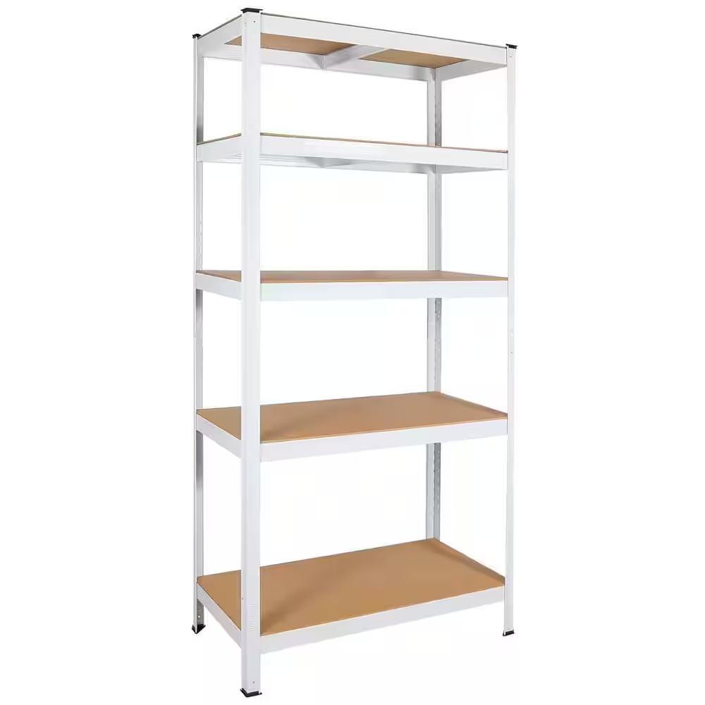 5-Shelf Metal Pantry Organizer with Adjustable Height, Multipurpose Kitchen Stor