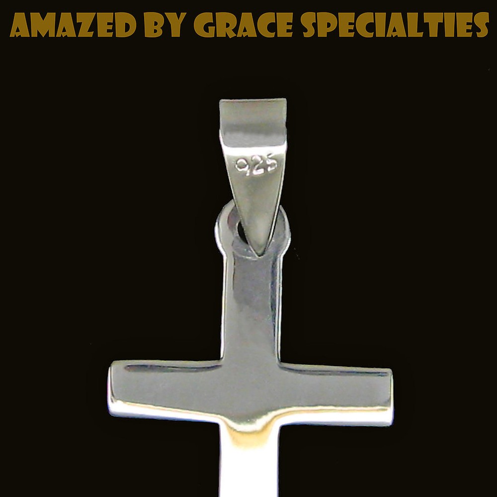 Mid Sized Plain Thin Cross Pendant in '925' Sterling Silver - NEW!