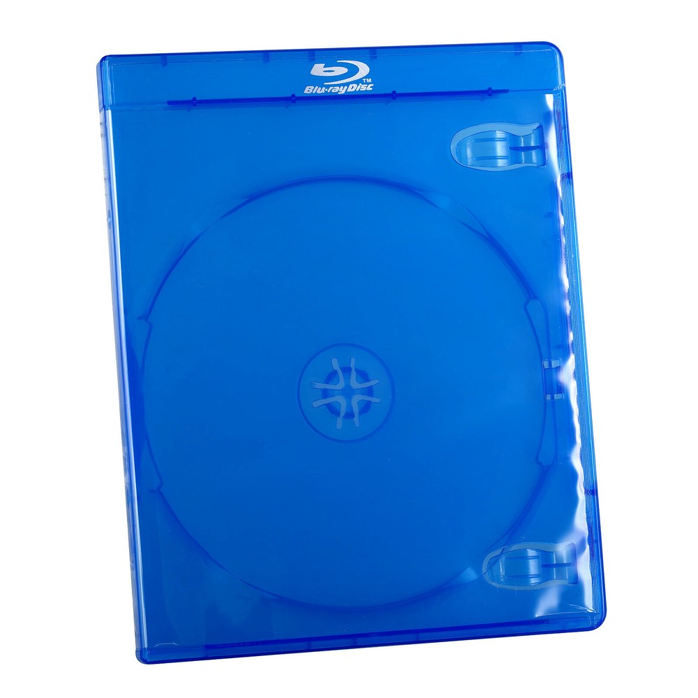 2 Pack Bluray Single Disc Case DVD Blue Plastic Holder Storage Clear Sleeve 11mm